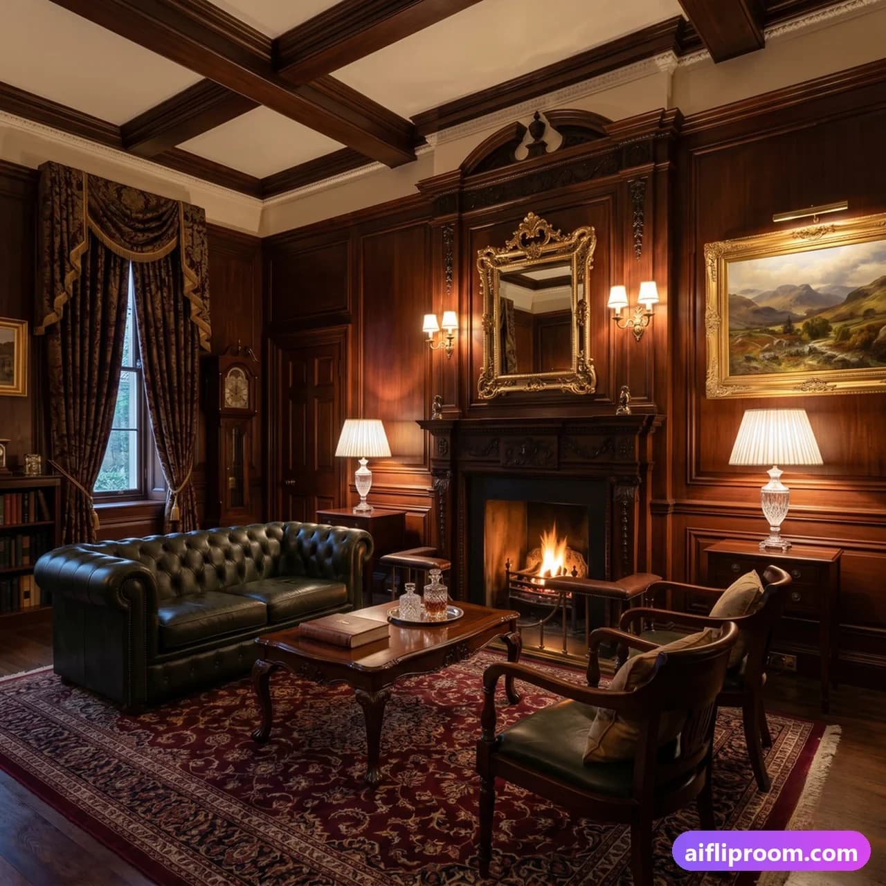 Traditional Traditional interior design — classic furniture and rich colors, AI-generated elegant room