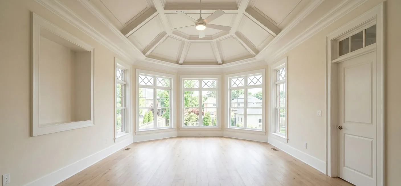 Empty dining room before AI staging — your photo